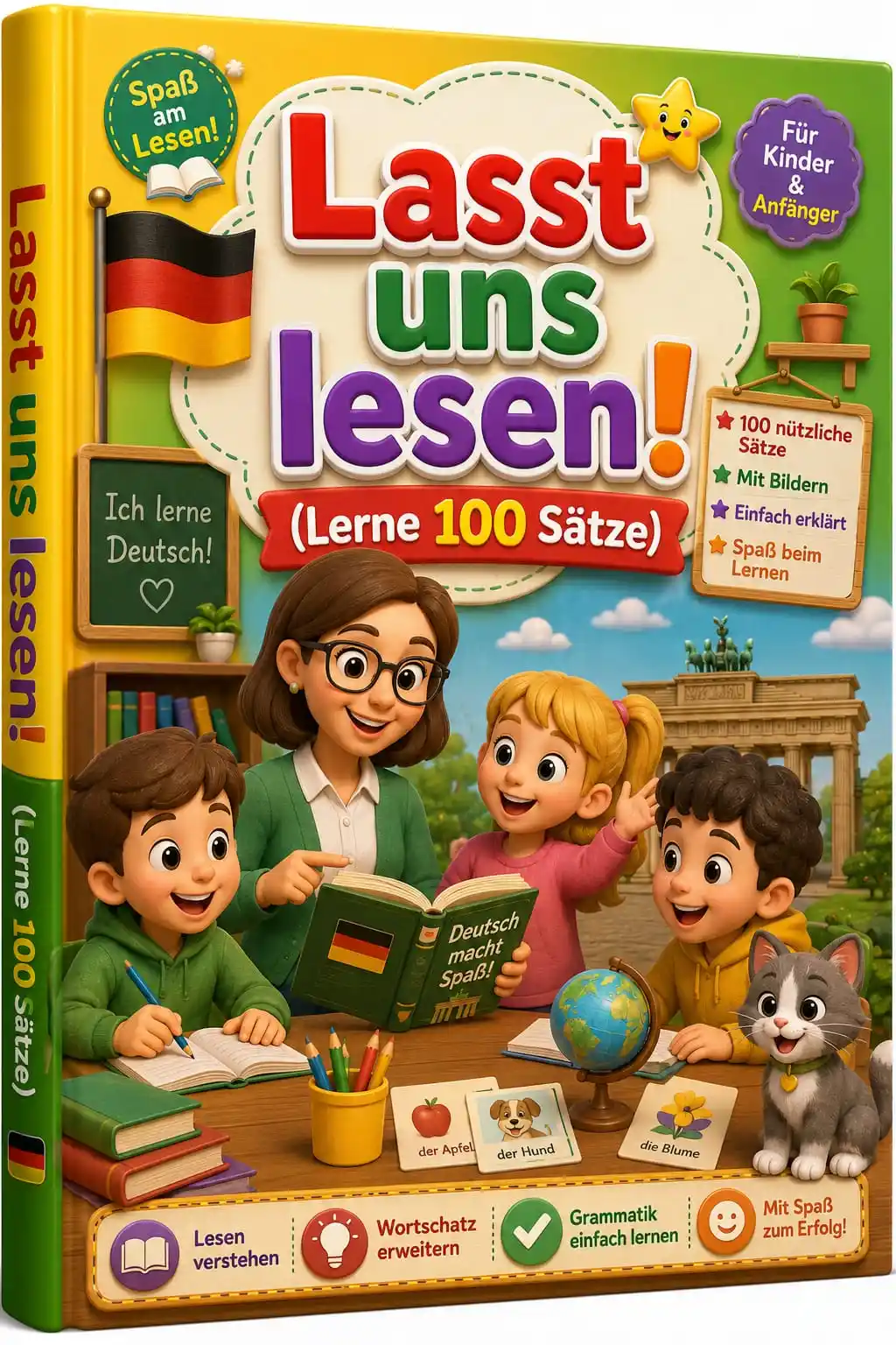 Lass uns lesen! Lerne 100 Sätze.